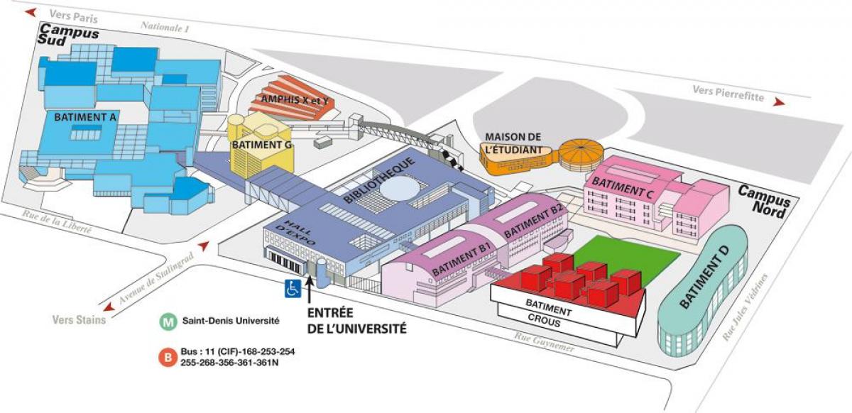 Plan de l'université Paris 8